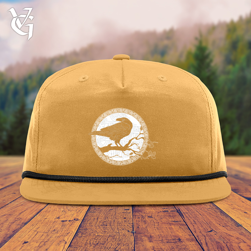 Viking Goods White Winter Raven Snapback Cap Biscuit/ Black