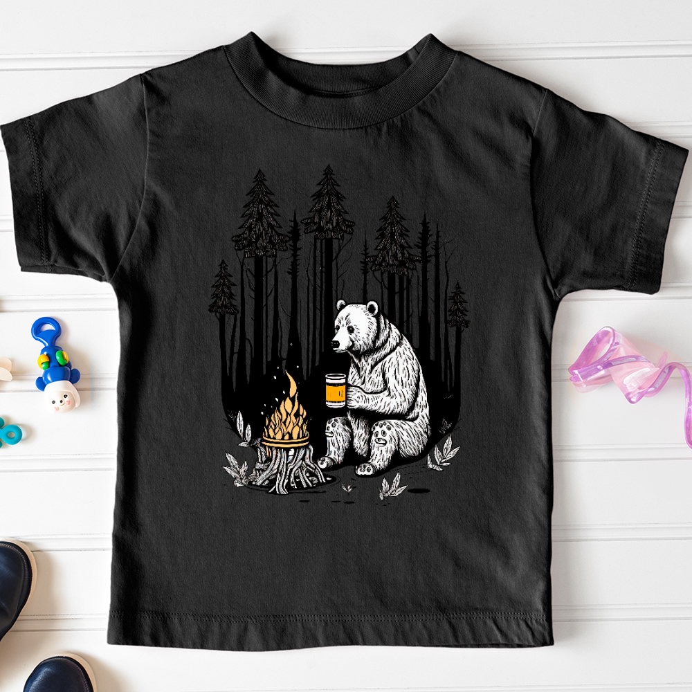Viking Goods Bear Happy Hour Toddler Tee Black / 2T