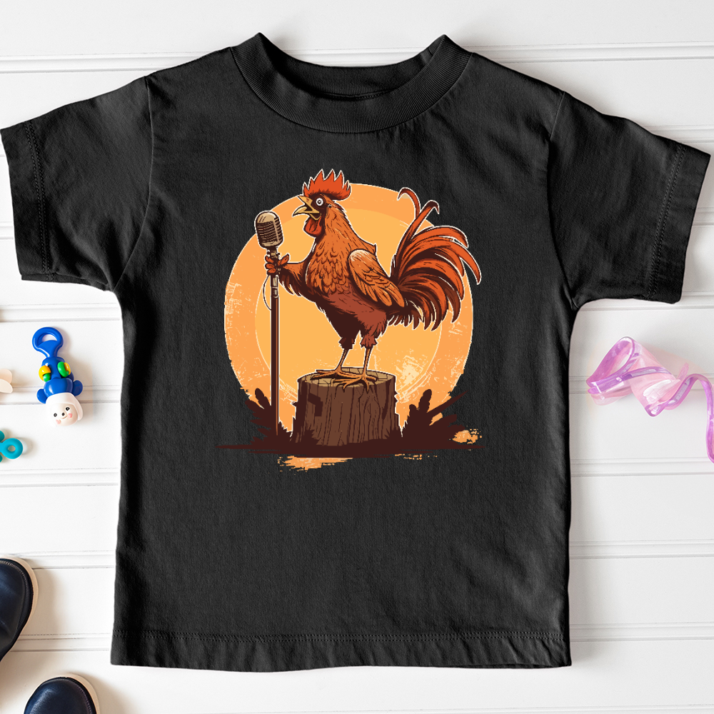 Viking Goods Chicken Rockstar Toddler Tee Black / 2T