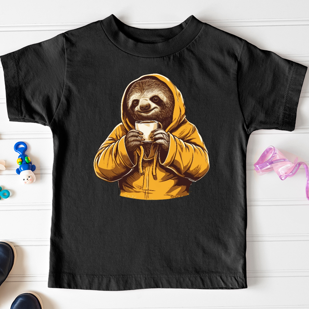 Viking Goods Sloth Coffee Toddler Tee Black / 2T