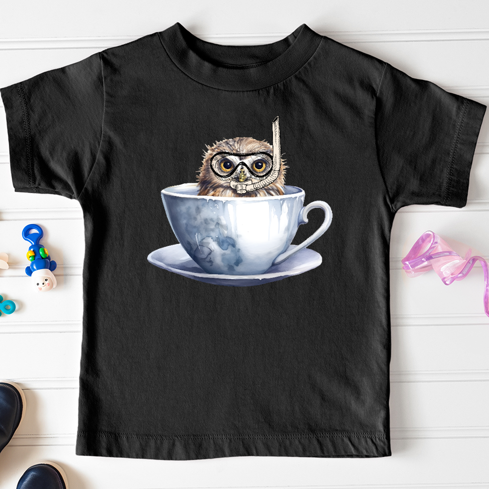 Viking Goods Snorkeling Owl Toddler Tee Black / 2T