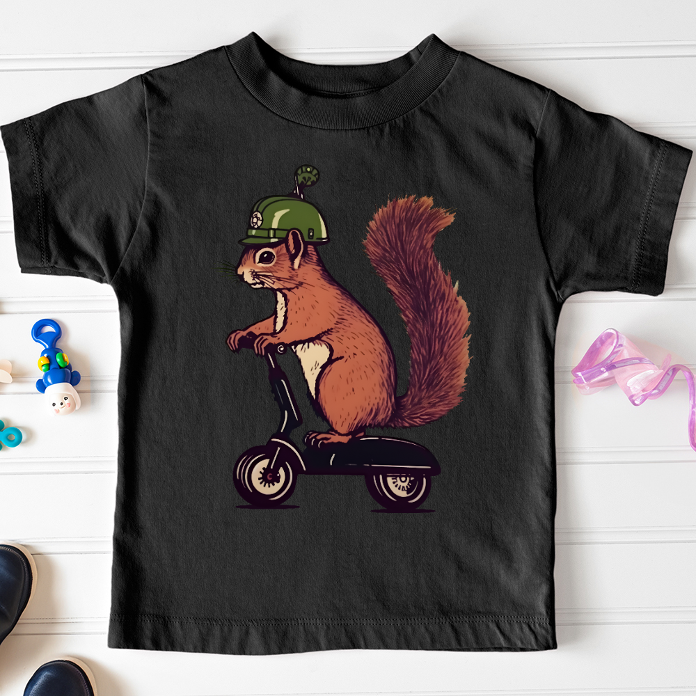 Viking Goods Squirrel Scoot Toddler Tee Black / 2T