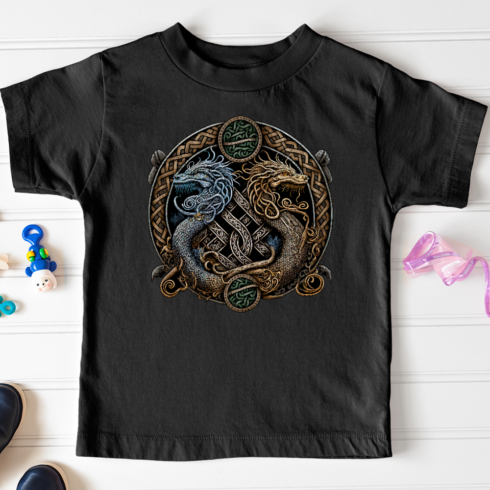 Viking Goods Two Dragons Toddler Tee Black / 2T