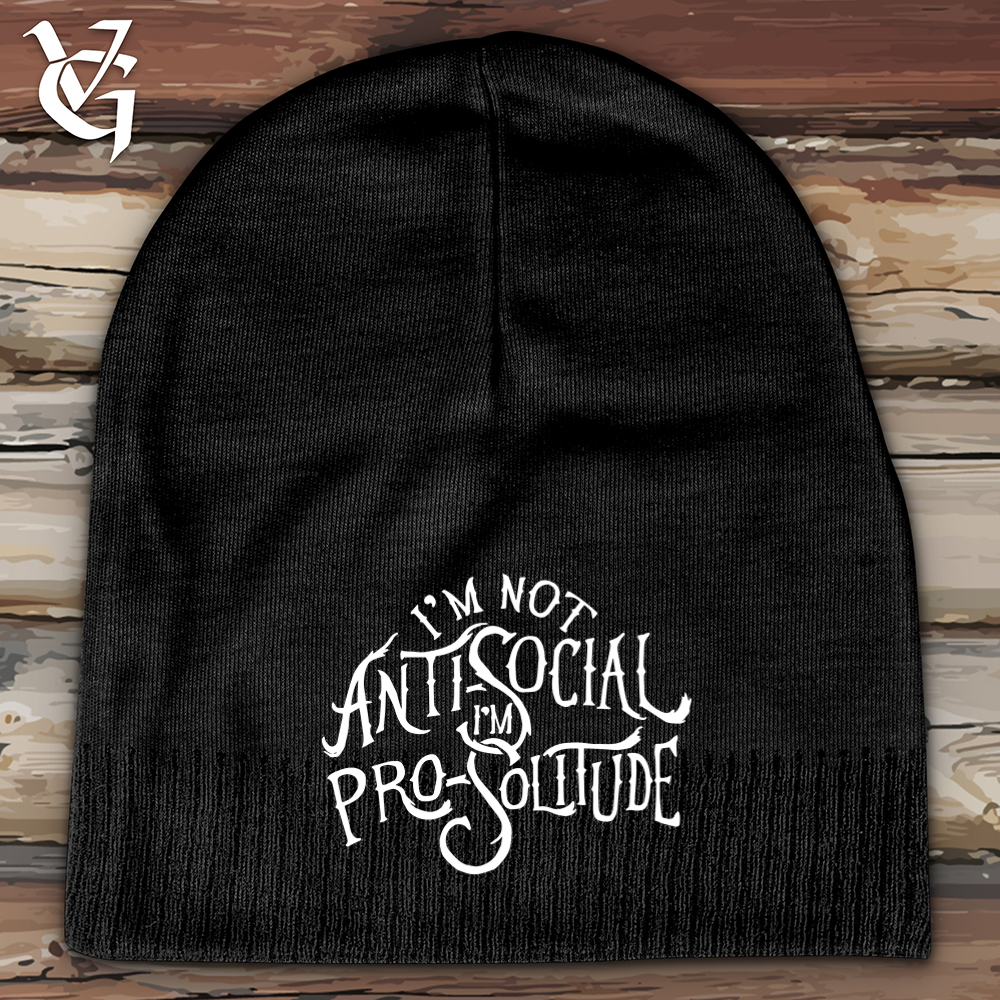 Viking Goods I'm Not AntiSocial Cotton Beanie Black