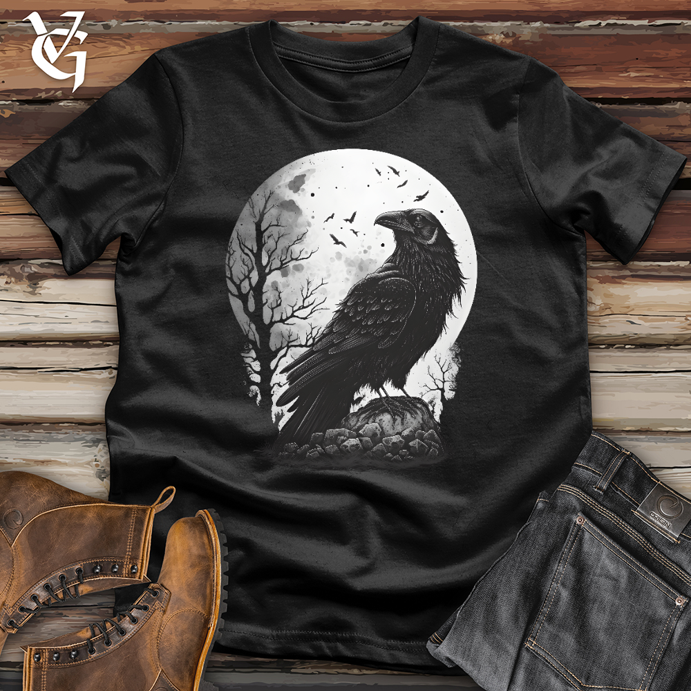 Viking Goods A Raven Over Stone Softstyle Tee Black / L