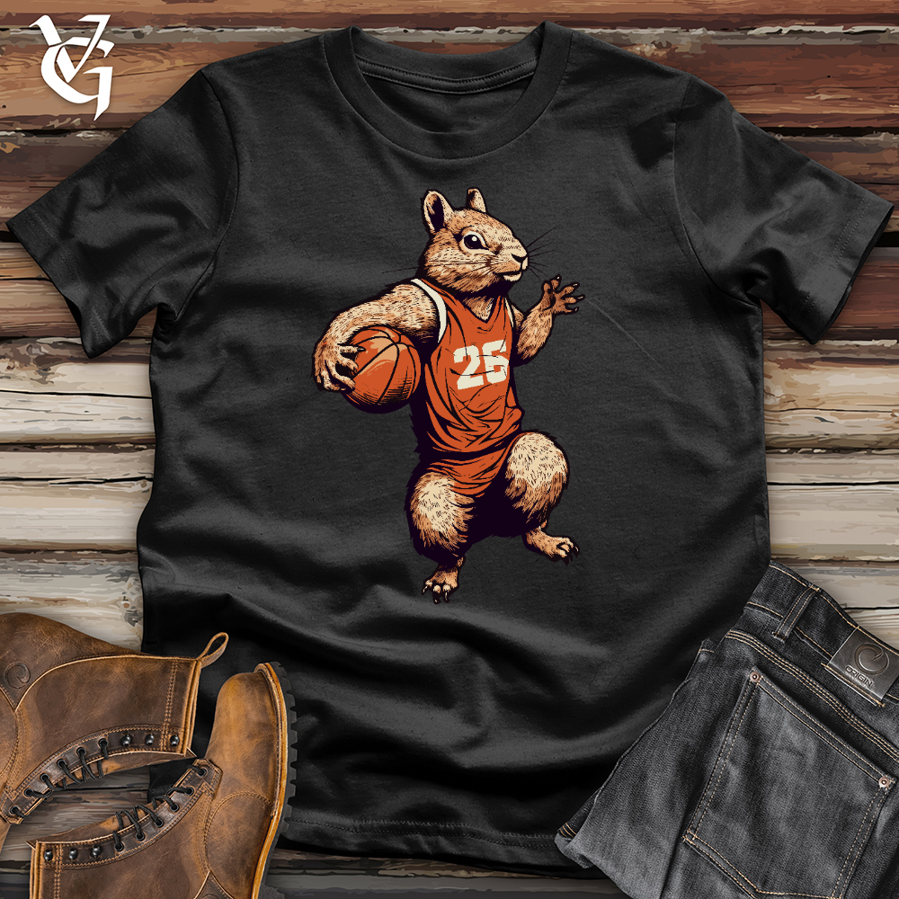 Viking Goods A Squirrel Playing Basketball Cotton Tee Black / L