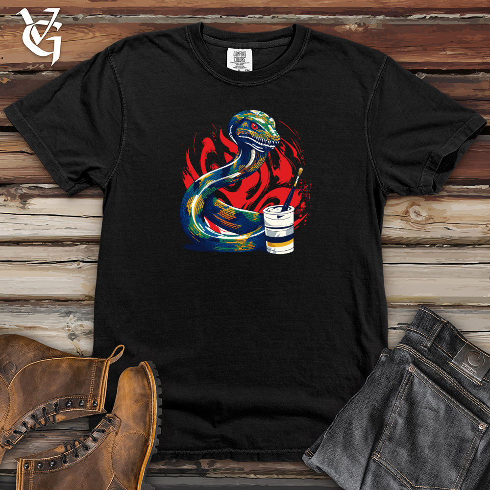 Viking Goods Abstract Serpent Strokes Heavy Cotton Comfort Colors Tee Black / L