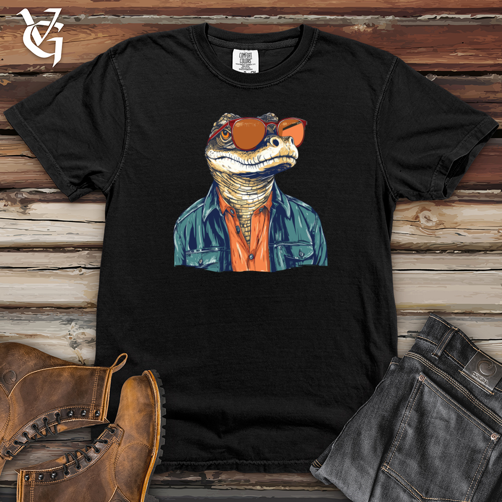 Viking Goods Alligator Bayou Hipster Coastal Chic Heavy Cotton Comfort Colors Tee Black / L