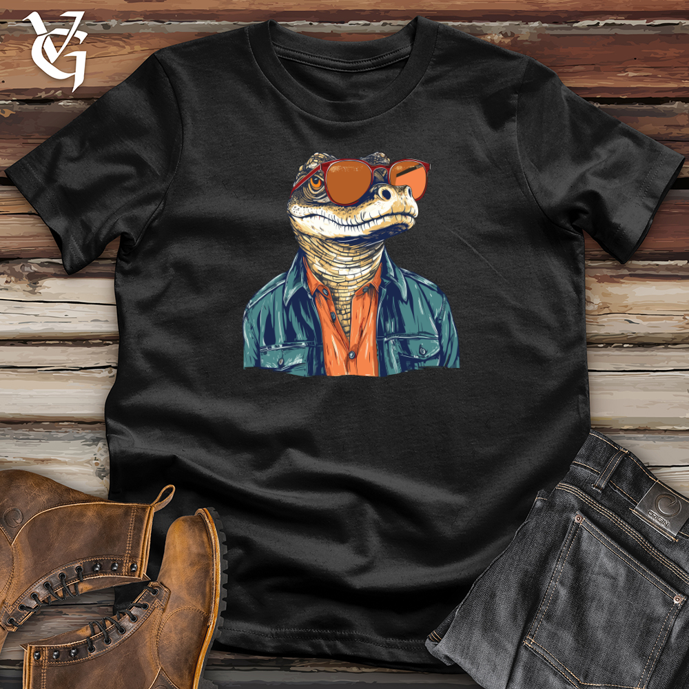 Viking Goods Alligator Bayou Hipster Coastal Chic Softstyle Tee Black / L