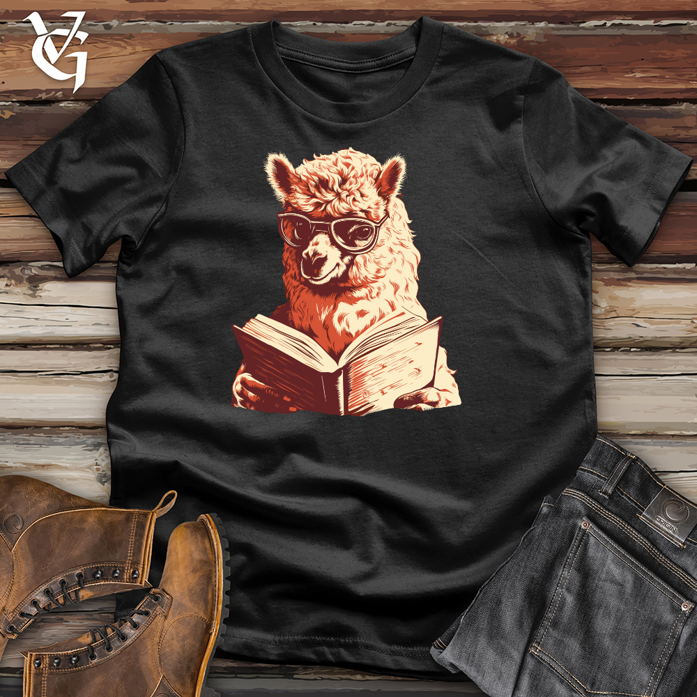 Viking Goods Alpaca Bibliophile Tranquil Read Cotton Tee Black / L