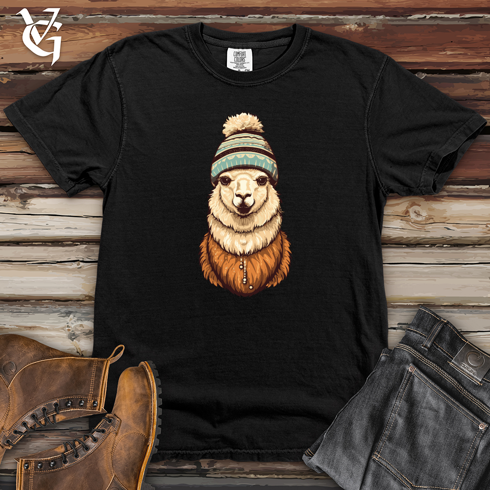 Viking Goods Alpaca Winter Beanie Warmth Style Heavy Cotton Comfort Colors Tee Black / L