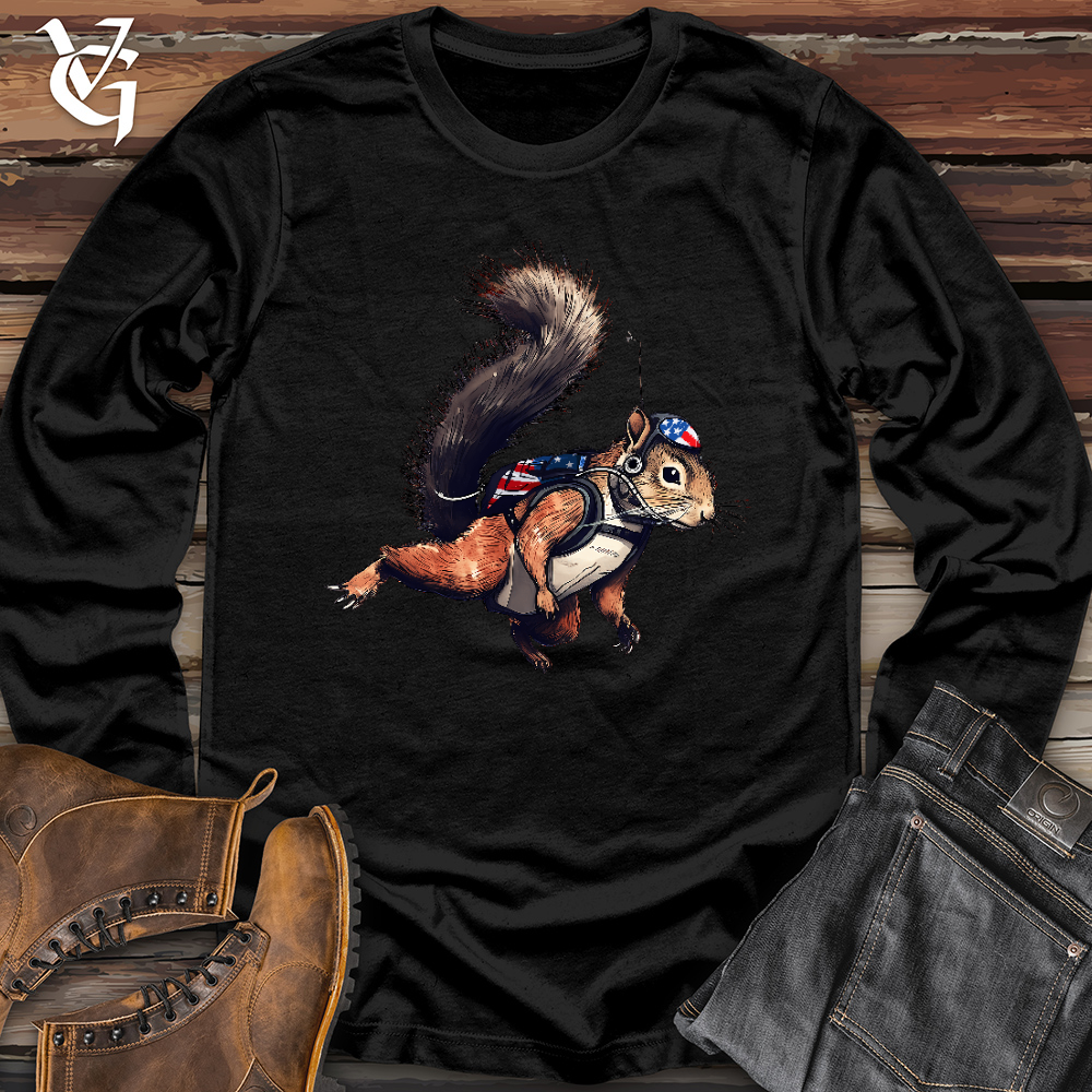 Viking Goods American Skydiving Squirrel Long Sleeve Black / L