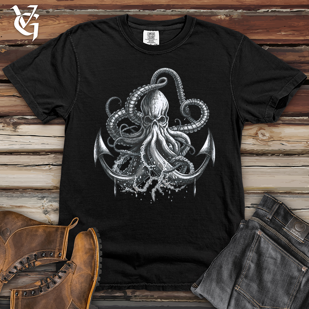 Viking Goods Anchored Octopus Heavy Cotton Comfort Colors Tee Black / L