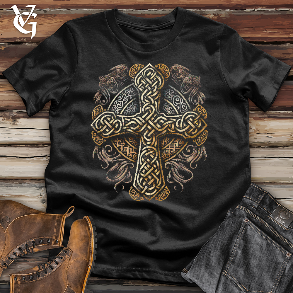 Viking Goods Ancient Celtic Cross Softstyle Tee Black / L