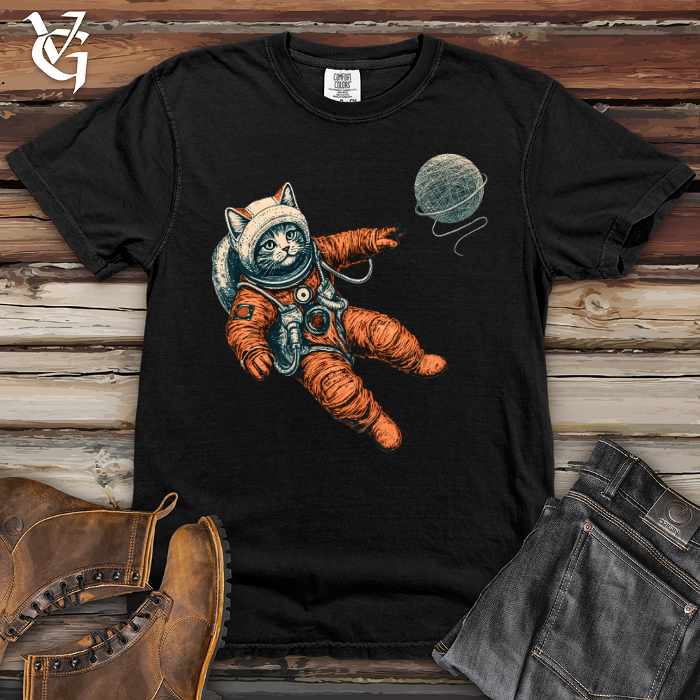 Viking Goods Astronaut Kitty Heavy Cotton Comfort Colors Tee Black / L