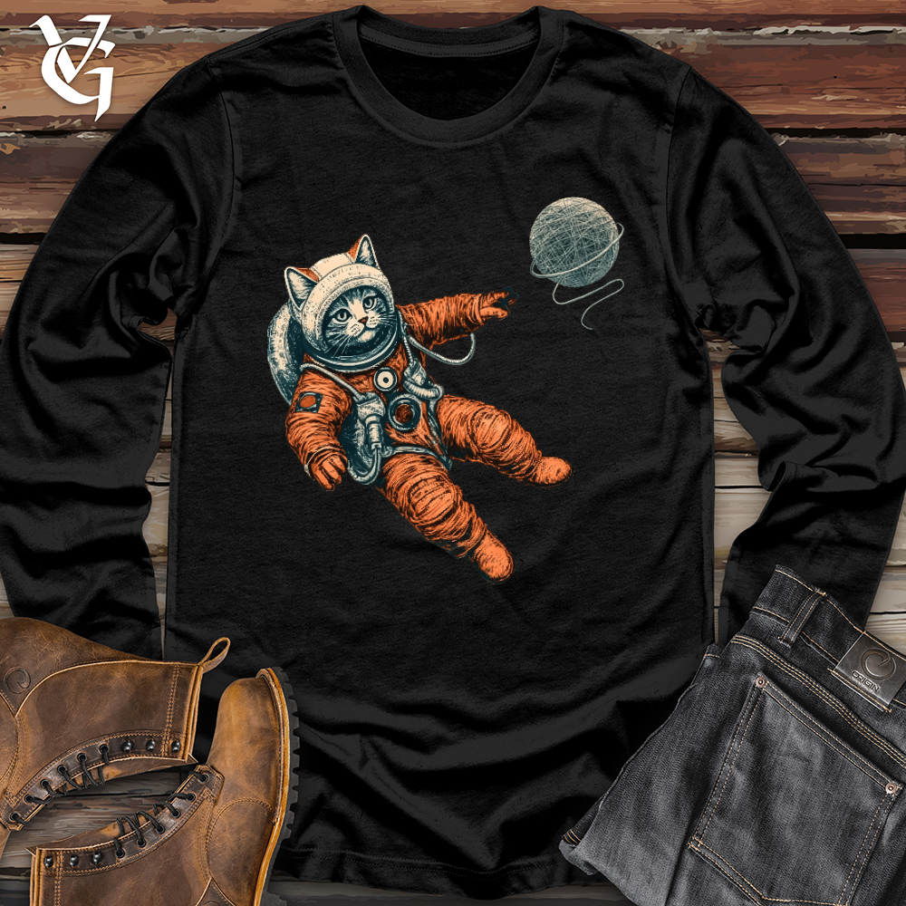 Viking Goods Astronaut Kitty Long Sleeve Black / L