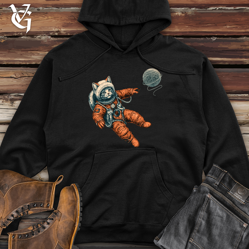 Viking Goods Astronaut Kitty Midweight Hooded Sweatshirt Black / L