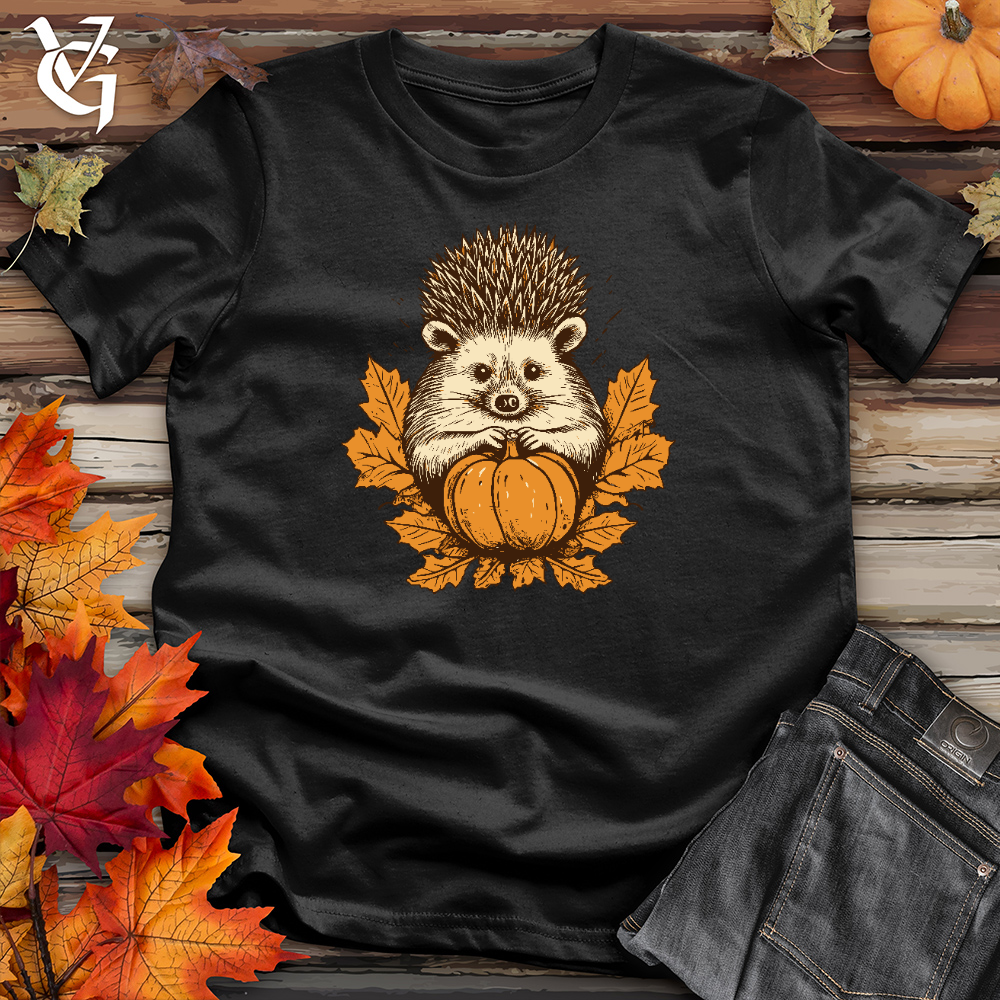 Viking Goods Autumn Crowned Hedgehog Cotton Tee Black / L
