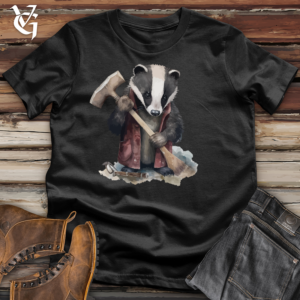 Viking Goods Badger Blacksmith Cotton Tee Black / L