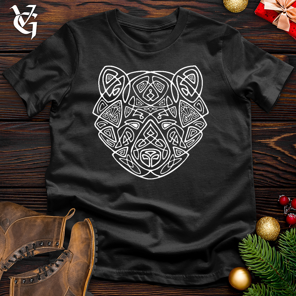 Viking Goods Bear Head Celtic Style Cotton Tee Black / L
