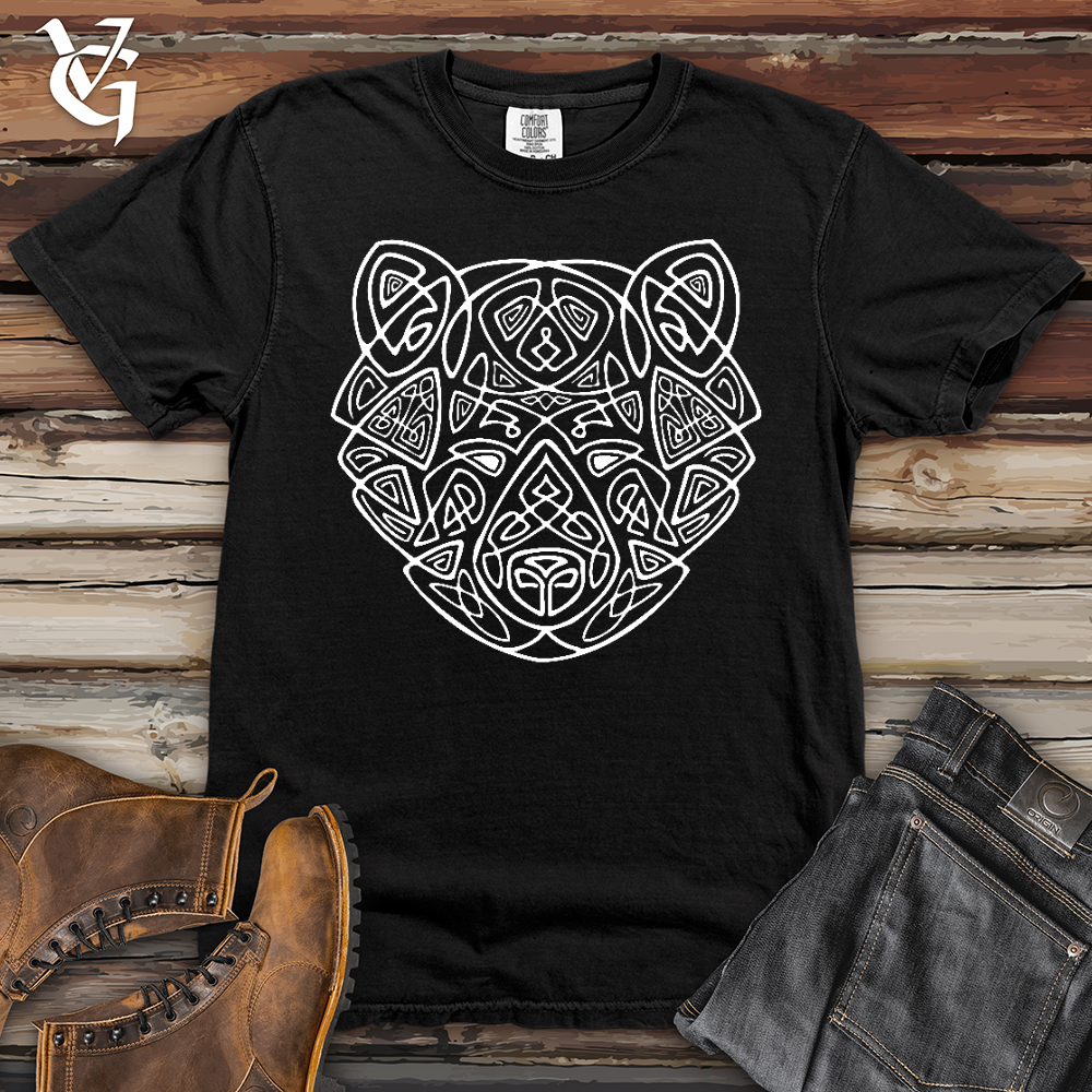 Viking Goods Bear Head Celtic Style Heavy Cotton Comfort Colors Tee Black / L