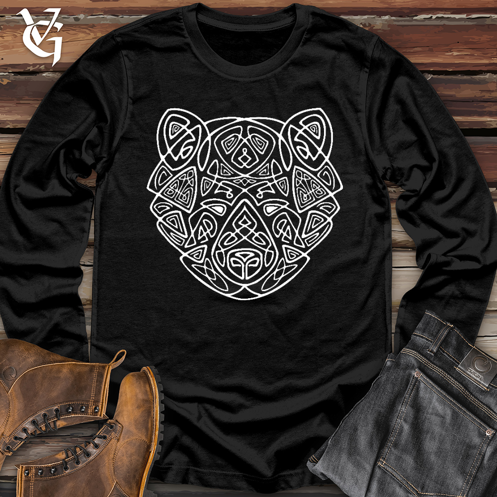 Viking Goods Bear Head Celtic Style Long Sleeve Black / L