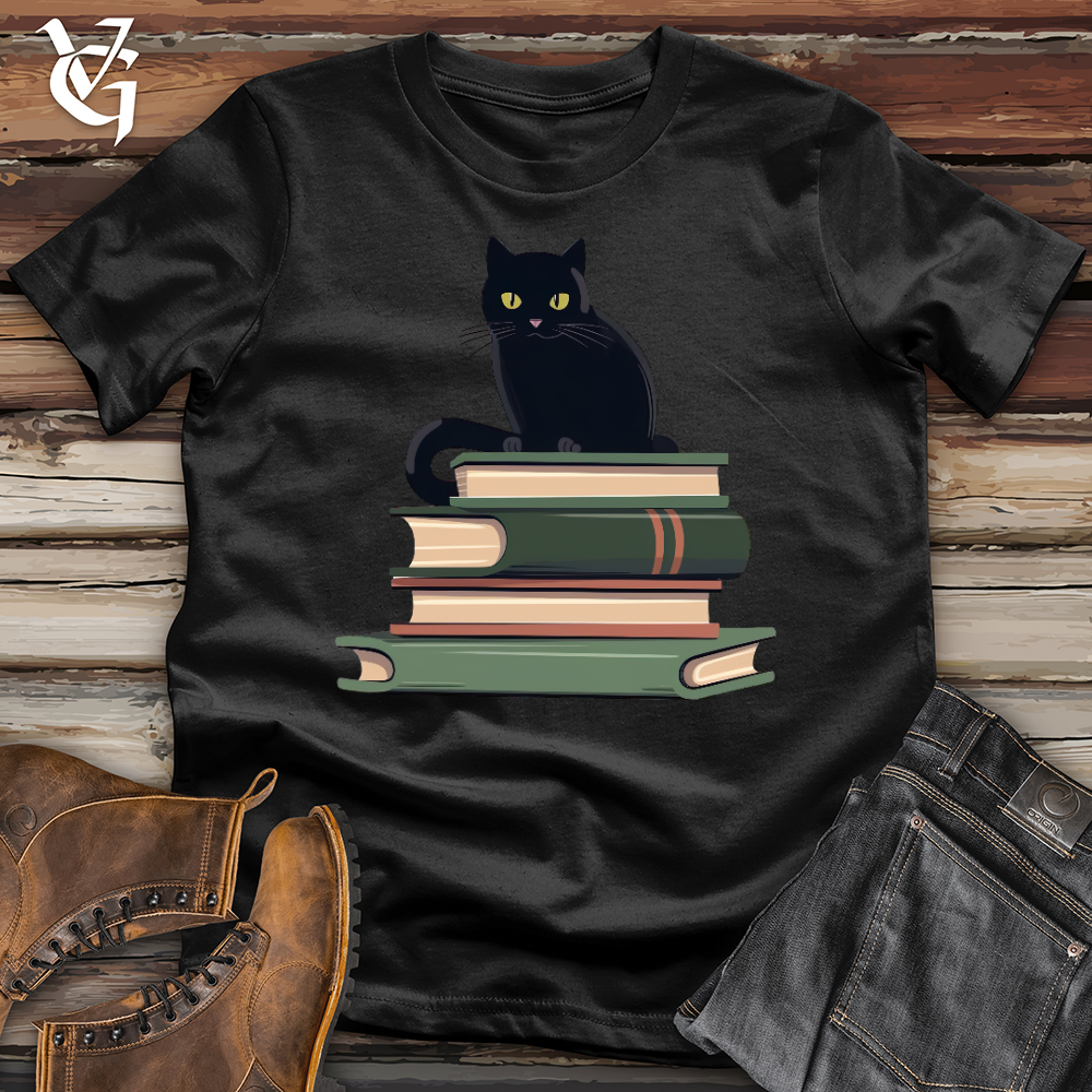 Viking Goods Cat Book Lover Softstyle Tee Black / L