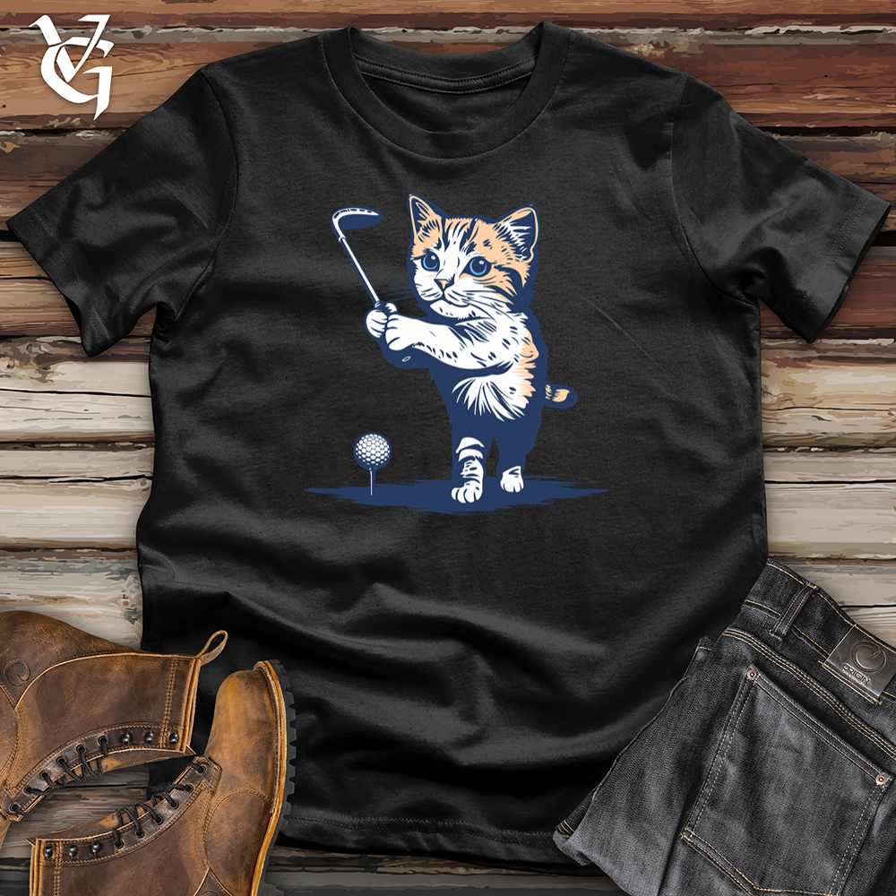 Viking Goods Cat Golfing Softstyle Tee Black / L