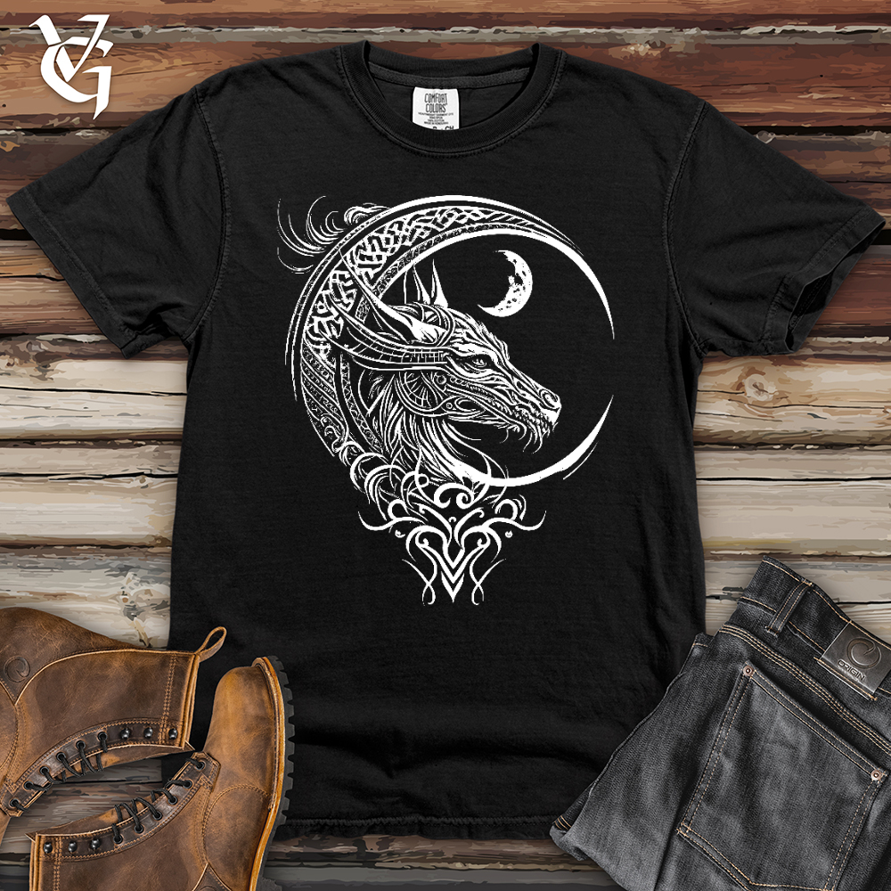 Viking Goods Celtic Dragon and Moon Heavy Cotton Comfort Colors Tee Black / L