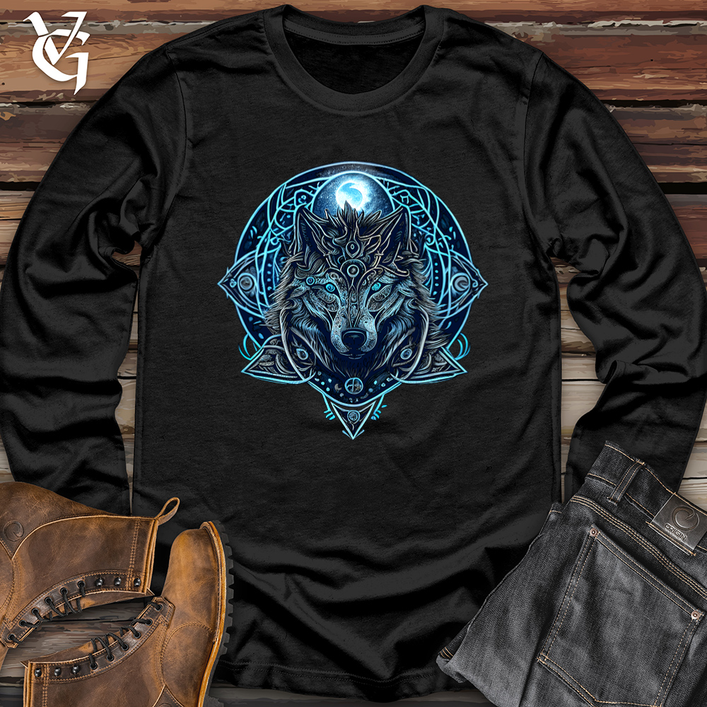 Viking Goods Celtic Fenrir Wolf Softstyle Long Sleeve Black / L