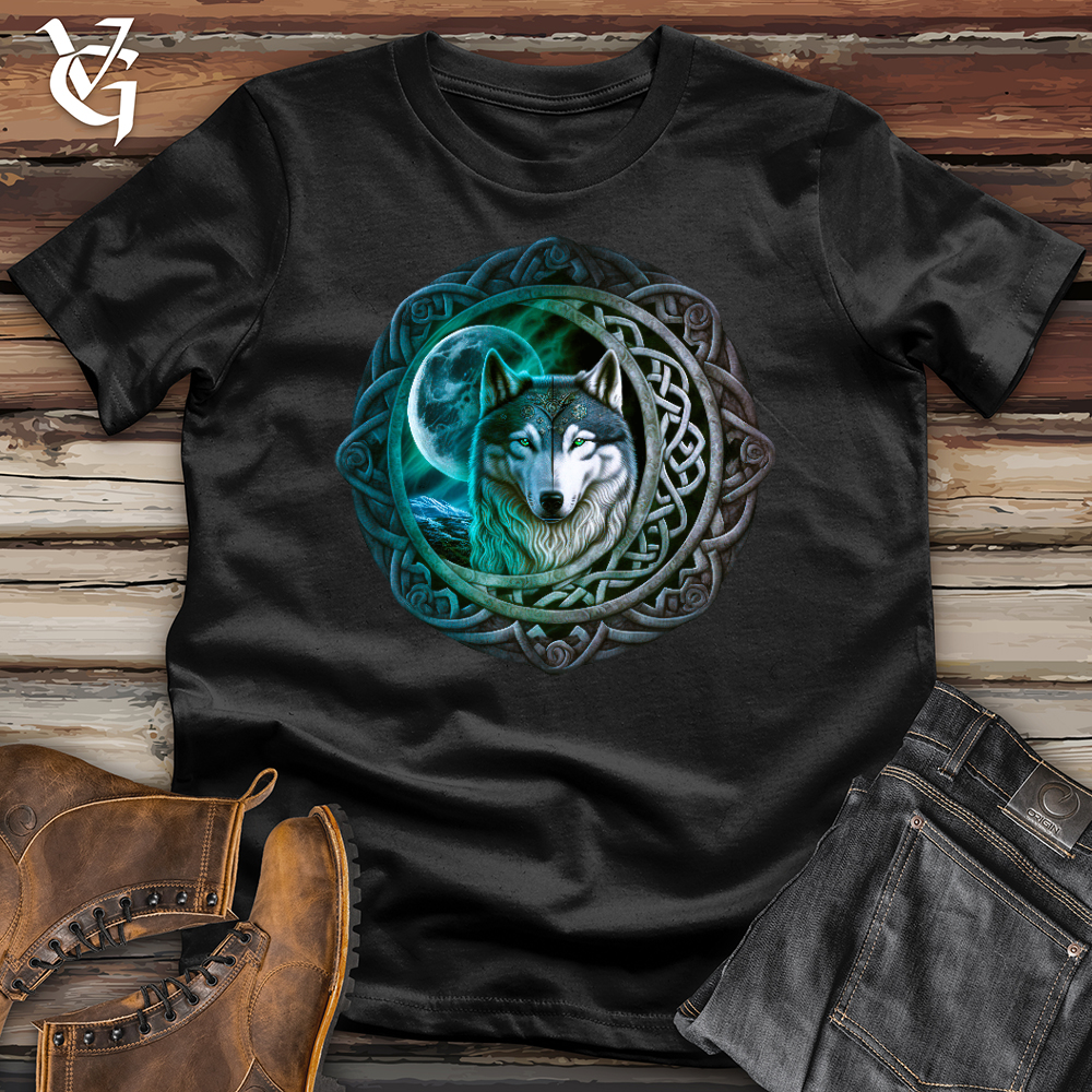 Viking Goods Celtic Moon Wolf Softstyle Tee Black / L