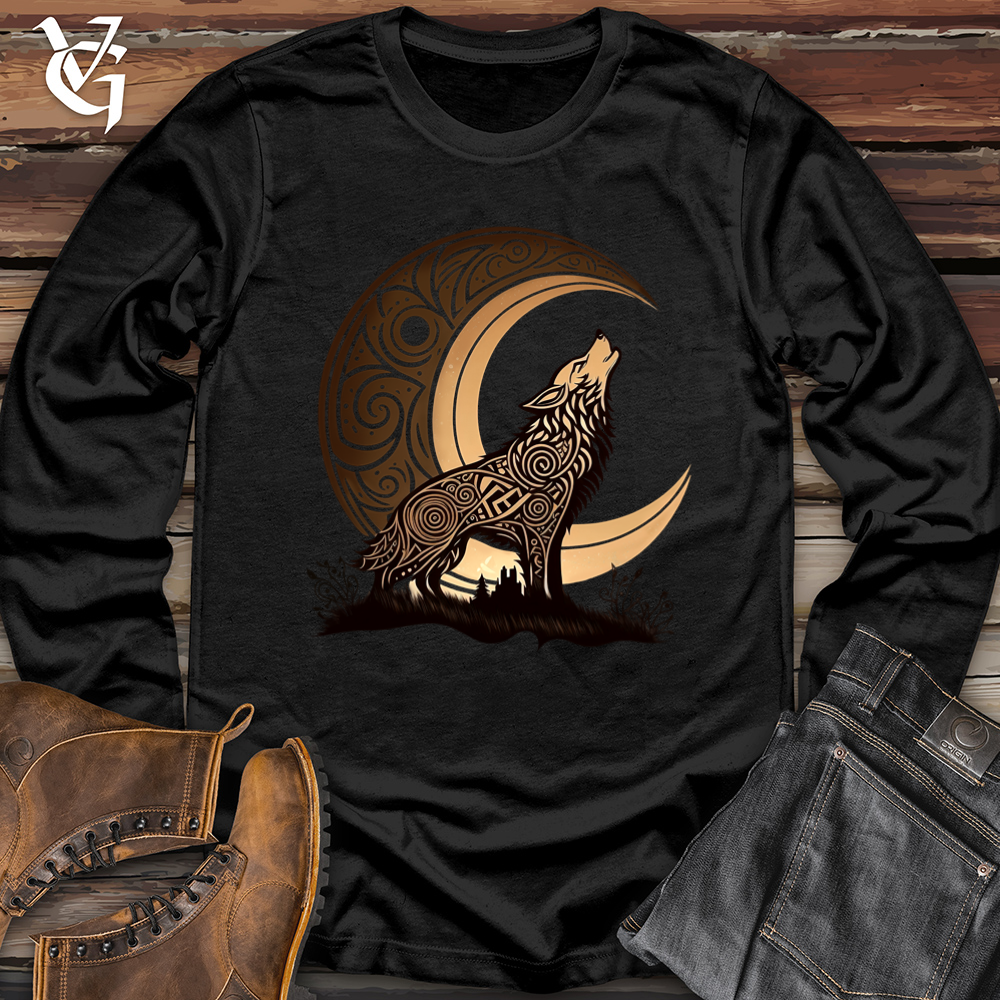 Viking Goods Celtic Wolf Softstyle Long Sleeve Black / L