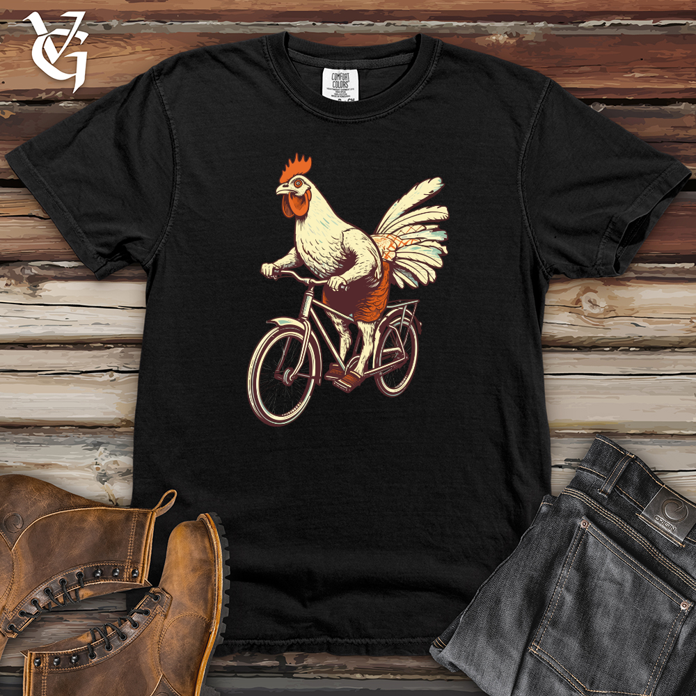 Viking Goods Chicken Cycle Barnyard Joyride Heavy Cotton Comfort Colors Tee Black / L