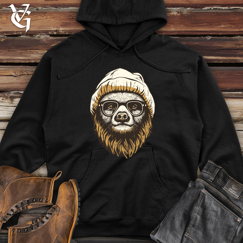 Viking Goods Chill Bean Sloth Midweight Hooded Sweatshirt Black / L