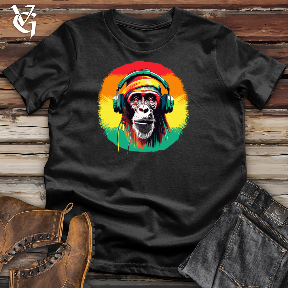 Viking Goods Chimpanzee Music Headphones Cotton Tee Military Green / L