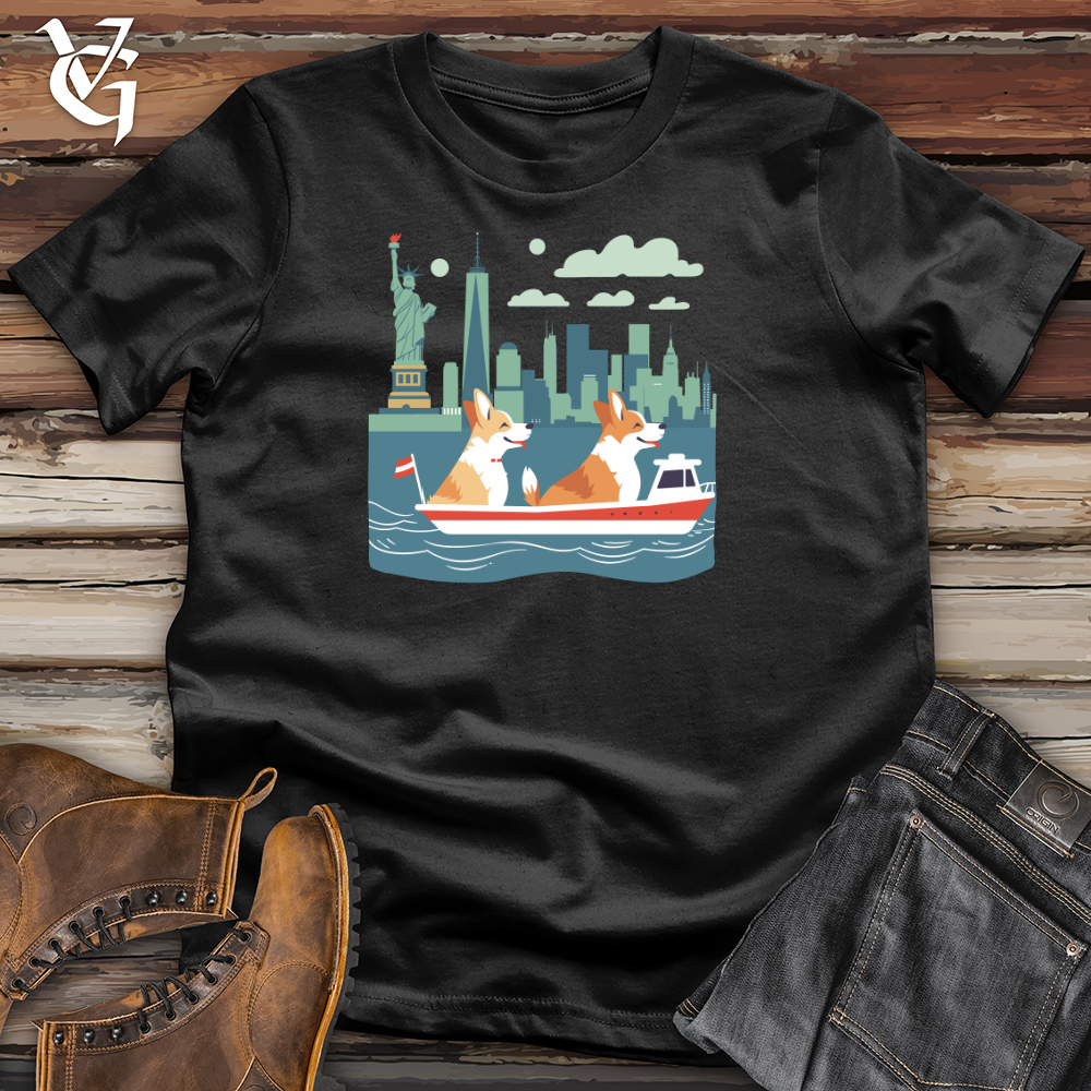 Viking Goods Corgi Harbor Adventure Cotton Tee Black / L