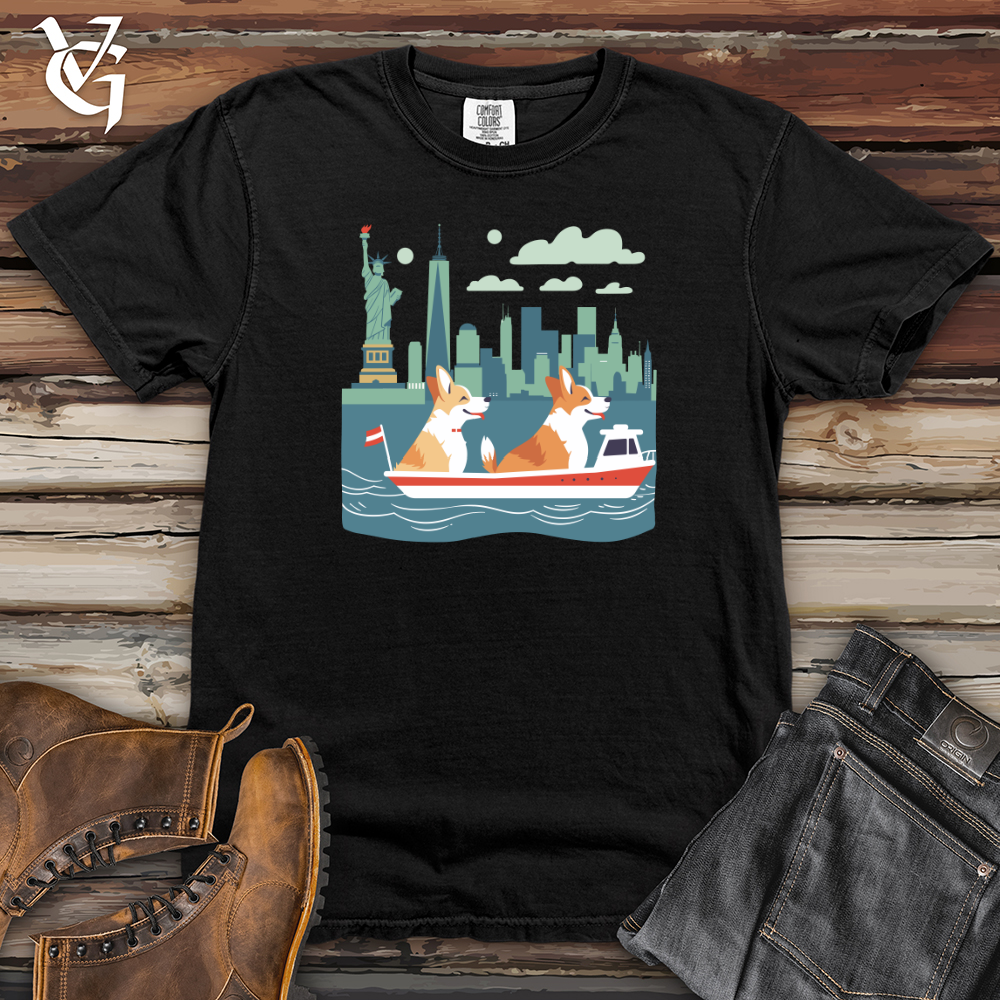 Viking Goods Corgi Harbor Adventure Heavy Cotton Comfort Colors Tee Black / L