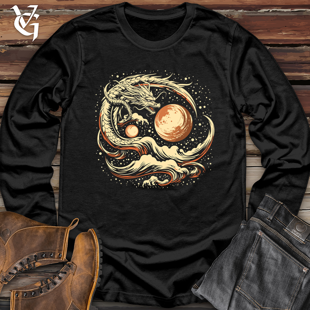 Viking Goods Cosmic Dragon Sky Navigator Softstyle Long Sleeve Black / L