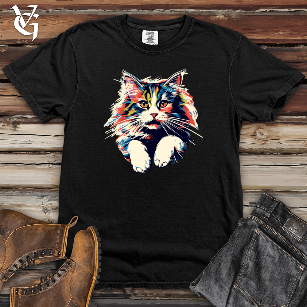 Viking Goods Cosmic Feline Splash Heavy Cotton Comfort Colors Tee Black / L