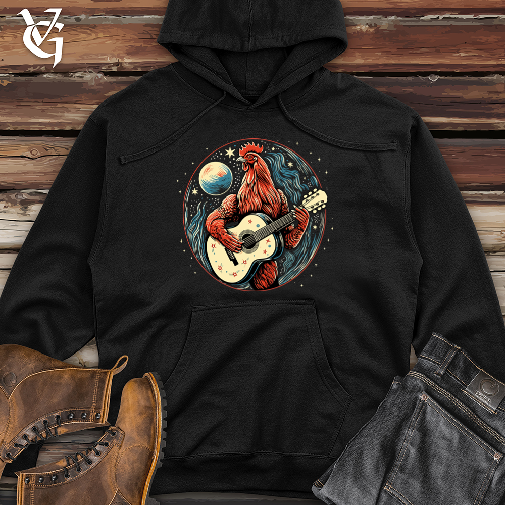Viking Goods Cosmic Guitar Chicken Strum Midweight Hooded Sweatshirt Black / L