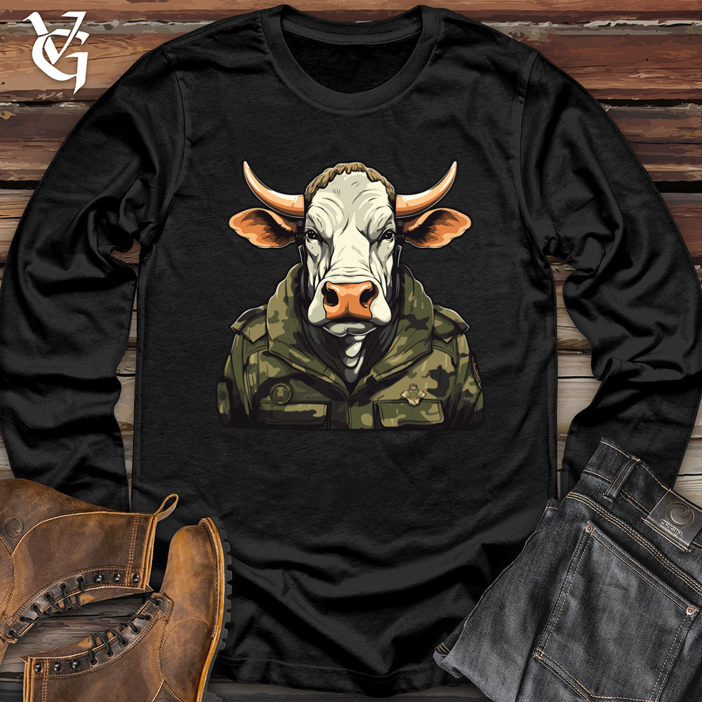 Viking Goods Cow Camo Army Combat Brigade Softstyle Long Sleeve Black / L