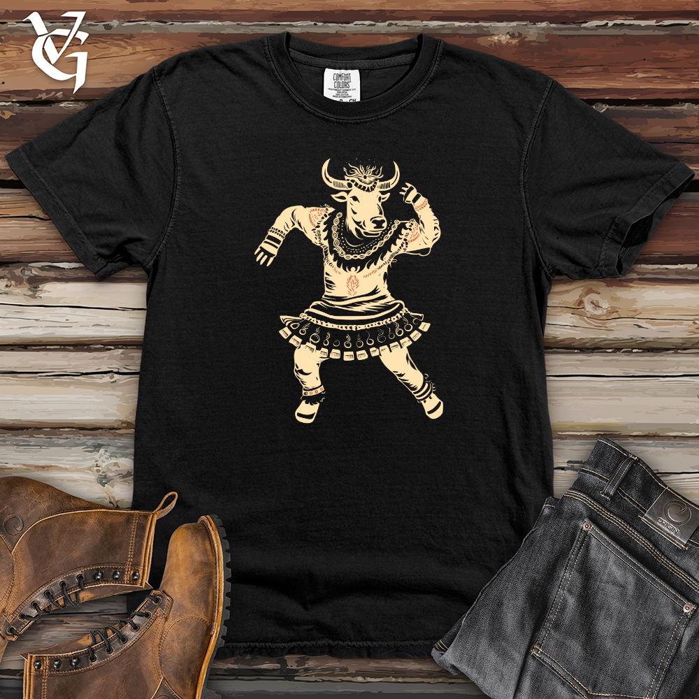 Viking Goods Cow Tribal Dance Heavy Cotton Comfort Colors Tee Black / L