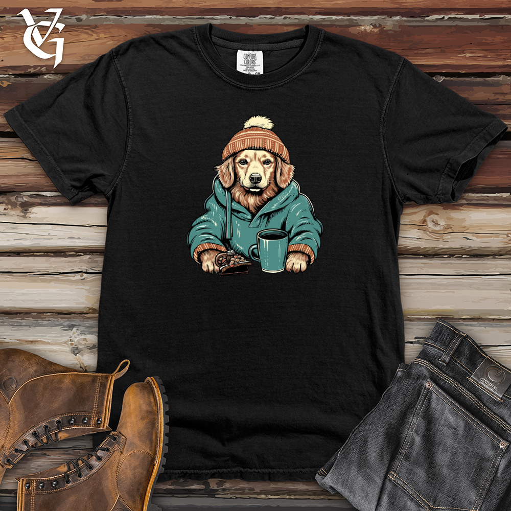 Viking Goods Cozy Cocoa Golden Retriever Heavy Cotton Comfort Colors Tee Black / L