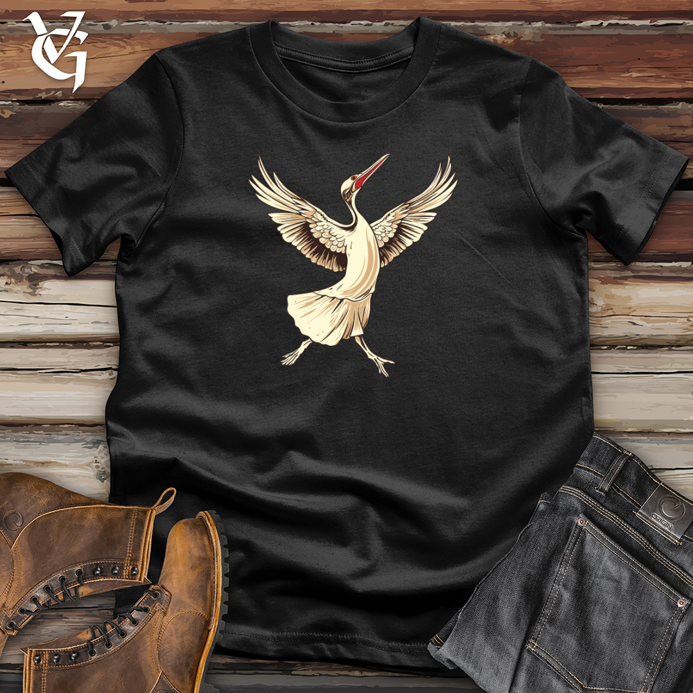 Viking Goods Crane Elegant Dance Softstyle Tee Black / L