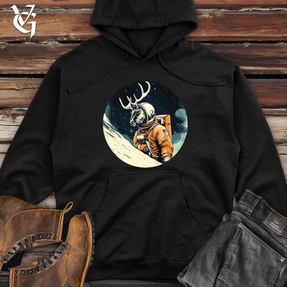 Viking Goods Deer Astronaut Adventure Midweight Hooded Sweatshirt Army / L