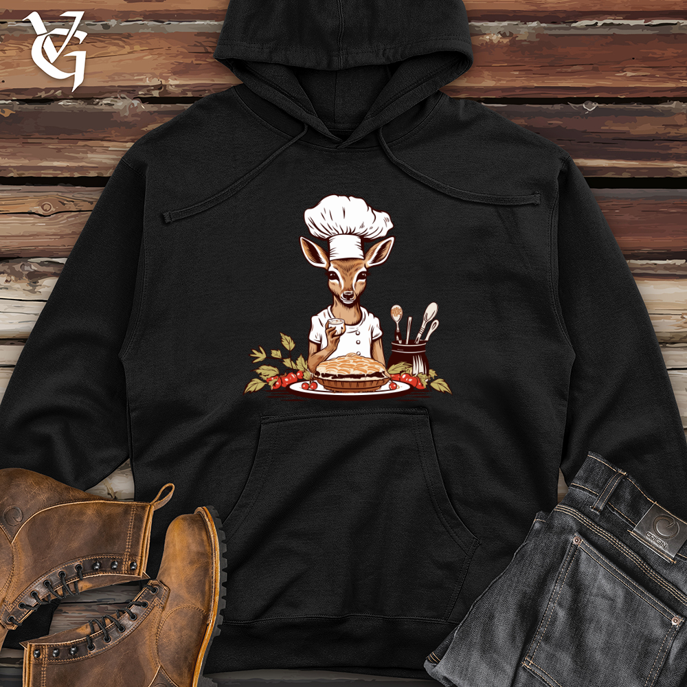 Viking Goods Deer Pastry Chef Midweight Hooded Sweatshirt Black / L