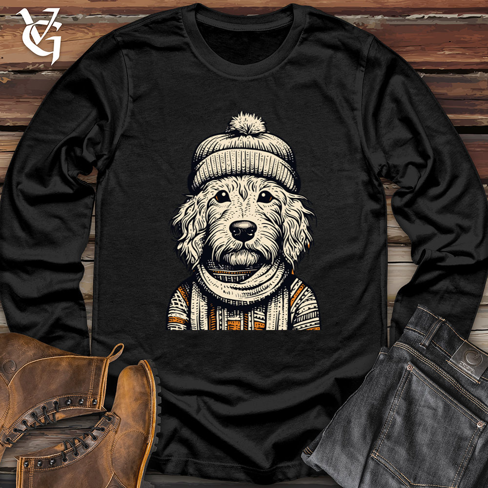 Viking Goods Doodle Dog Beanie Cozy Softstyle Long Sleeve Black / L