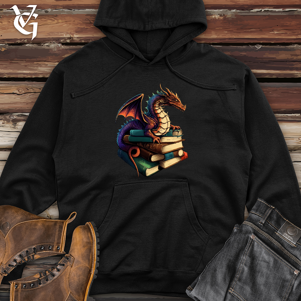 Viking Goods Dragon Book Hoarder Midweight Hooded Sweatshirt Black / L