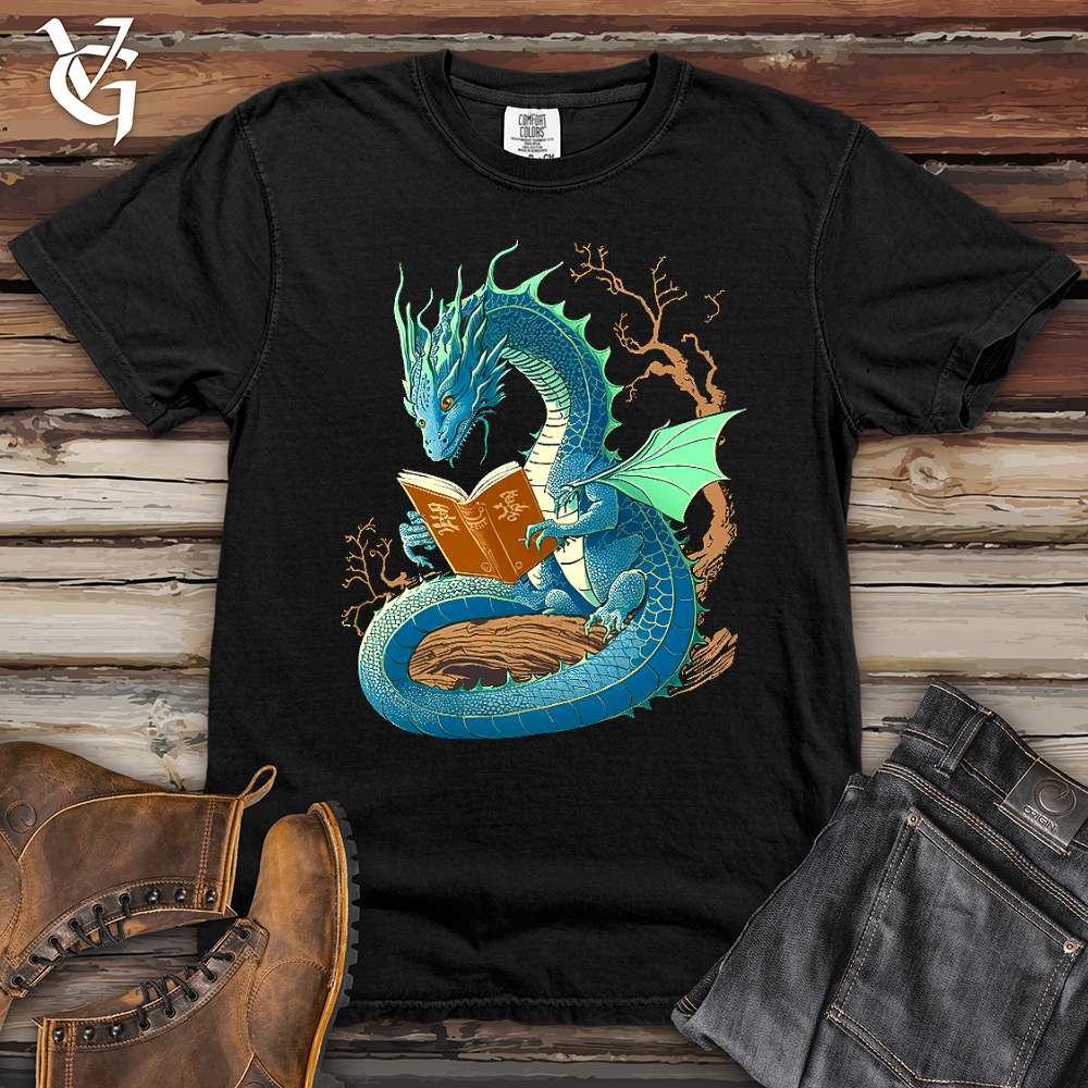 Viking Goods Dragon Book Worm Heavy Cotton Comfort Colors Tee Black / L