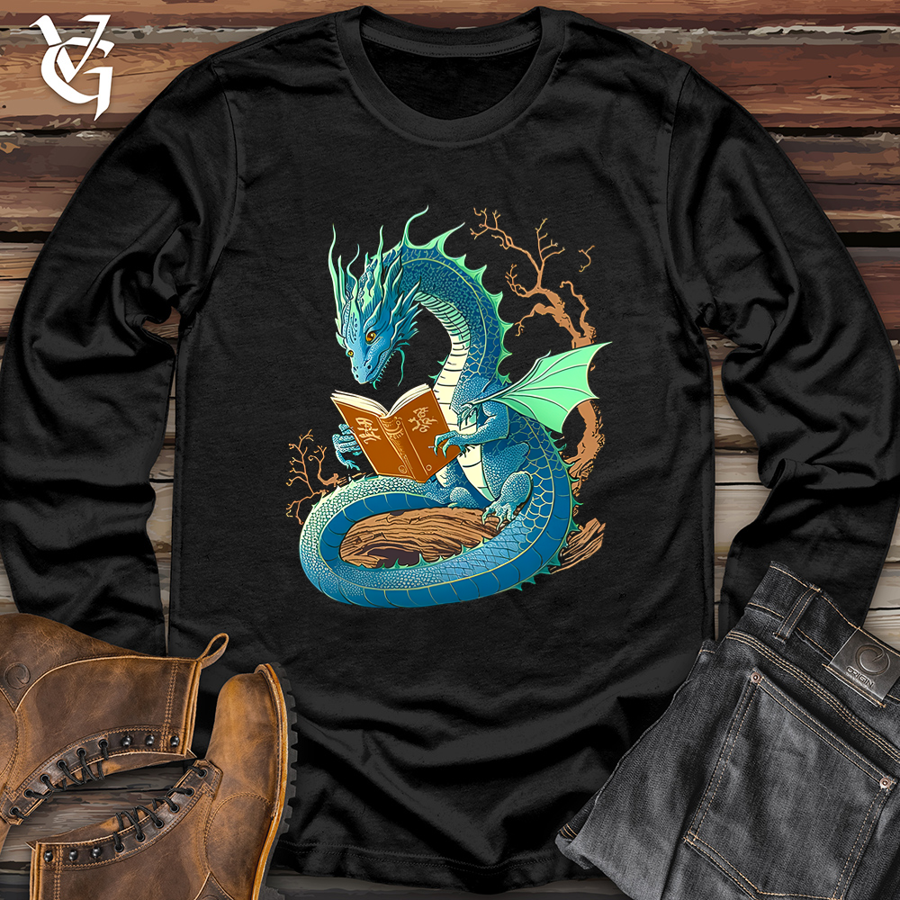Viking Goods Dragon Book Worm Softstyle Long Sleeve Black / L